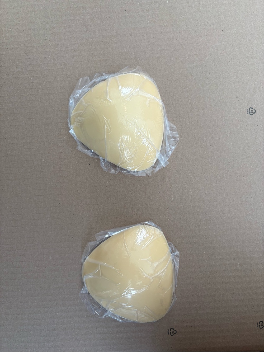 New sticky Bra Insert Size C - Nude with White Flower Adhesive